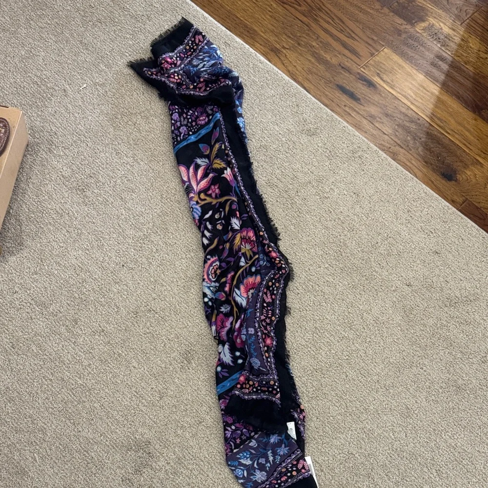 Vera Bradley Floral Scarf in Black and Blue - Picture 3 of 4